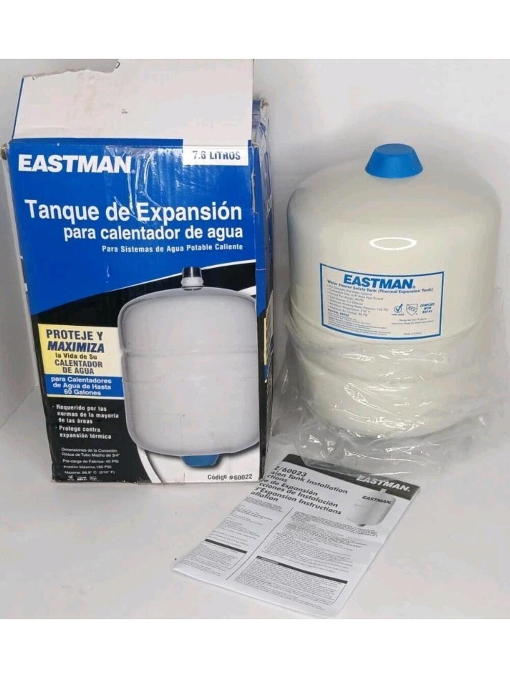 Eastman 60022 Water Heater Expansion Tank 2 Gallons For Hot Water 3/4" Male